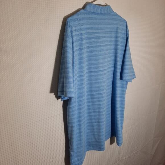 Peter Millar XL Polo Mens Sky Blue Stripe Summer Comfort Golf Shirt Stretch - Picture 6 of 6